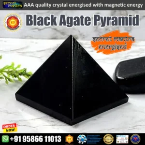 Black agate pyramid
