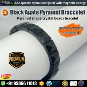 Black tourmaline pyramid bracelet for protection