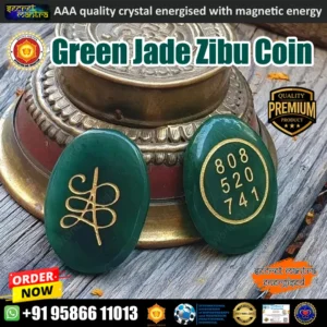 Green jade zibu symbol coin money attraction