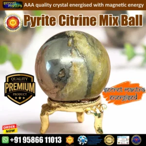Golden Fortune Crystal Sphere – Pyrite & Citrine Fusion pyrite with citrine ball