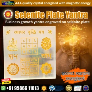 Business growth yantra on selenite plate