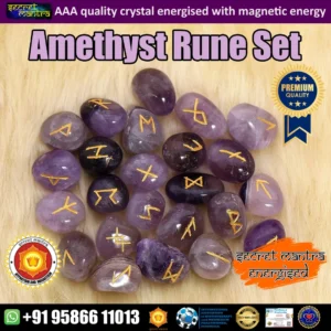 Rune symbol set Amethyst crystal