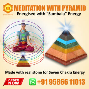 Seven chakra real stone pyramid for meditation