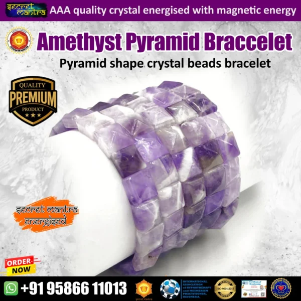 Amethyst pyramid bracelet - Image 2