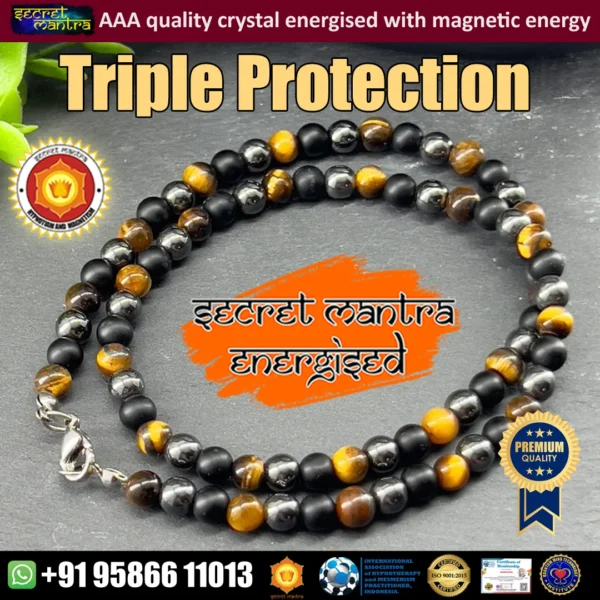 Triple protection necklace for protection